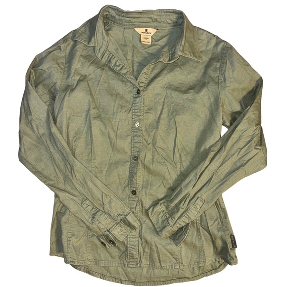 Woolrich Womens Sage Green Button Up Shirt Long Sleeve Collared Small - Picture 1 of 7